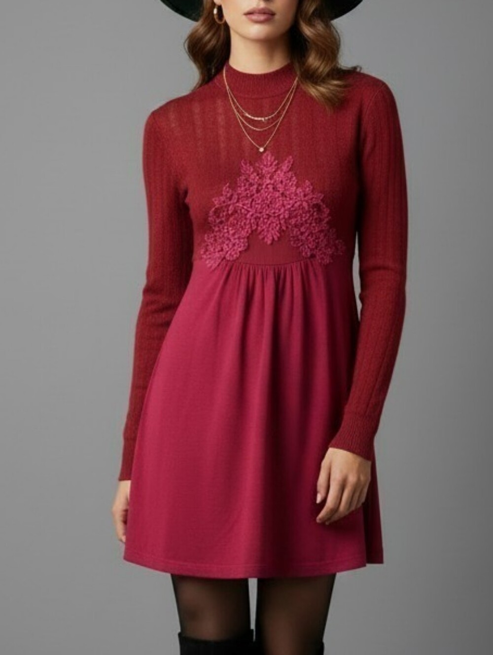 Free People Ultra Soft Acrylic Wool Viscose Lace Knit Mini Dress Size Small